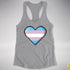 Transgender Pride 8-Bit Pixel Heart Racerback Tank - Heather Grey
